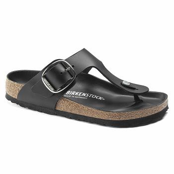 Dámské Gizeh Birkenstock Big Přezkou Læder Černé | CZ 421ILH